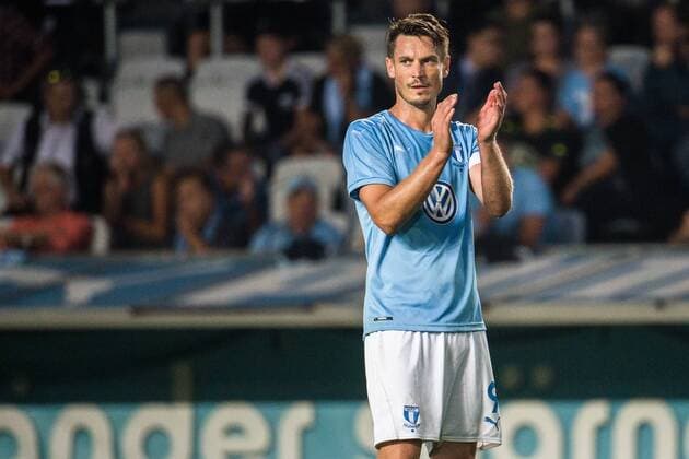180823 Markus Rosenberg of Malmö FF looks dejected during the UEFA Europa League qualifying match between Malmö FF and Midtjylland on August 23, 2018 in Malmö. Photo: Ludvig Thunman BILDBYRN kod LT 35525 Copyright: LUDVIGxTHUNMAN BB180823LT060