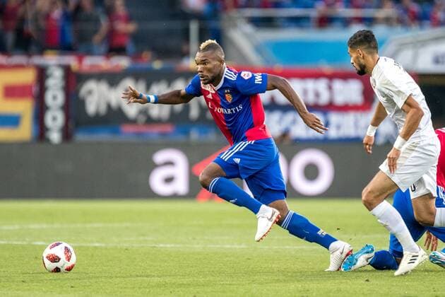 Fussball Europa League - Play-offs - 18 19 - FC Basel 1893 - Apollon Limassol - 23-08-2018 Geoffroy Serey Die (FCB 20) am Ball, beim Europa League - Play-off-Spiel zwischen dem FC Basel 1893 und Apollon Limassol, am Donnerstag, den 23. August 2018 im St. Jakob-Park in Basel. (