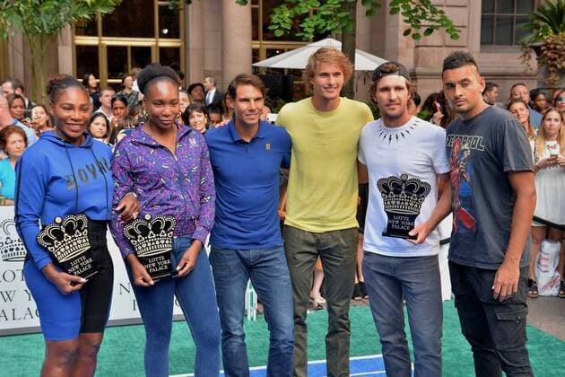 August 23, 2018 - New York, NY, USA - August 23, 2018 New York City..Serena Williams, Venus Williams, Rafael Nadal, Alexander Zverev, Mischa Zverev and Nick Kyrgios attending the 4th Annual Palace Invitational at the Lotte Palace Hotel on August 23, 2018 in New York City. 4th Annual Palace Invitational, 082318  - ZUMAny1_ 20180823_zaf_ny1_044 Copyright: xKristinxCallahanx