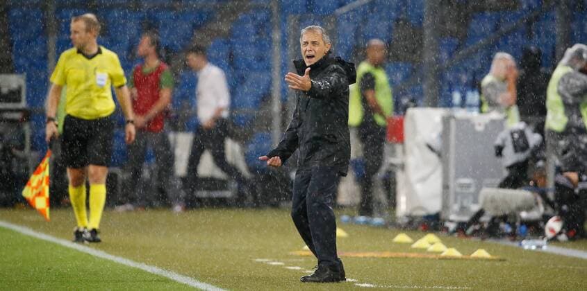 23.08.2018 St Jakob Park Basel , SCHWEIZ , Saison 2018 2019 Herren Fussball Europa League Qualifikation Hinspiel FC Basel - Apollon Limassol Trainer Marcel Koller (FC Basel)