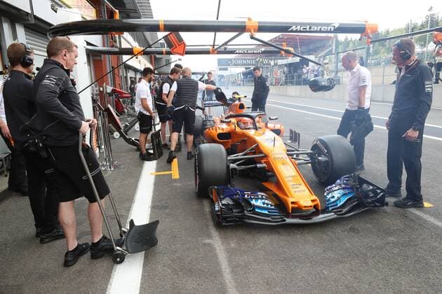 McLaren s Belgian driver Stoffel Vandoorne pictured during the free test ahead of the Spa-Francorchamps Formula One Grand Prix of Belgium race, in Spa-Francorchamps, Friday 24 August 2018. BENOITxDOPPAGNE  x05412027x