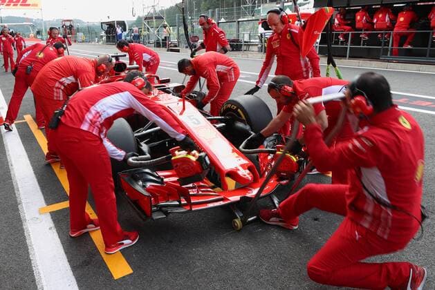 Ferrari s German driver Sebastian Vettel pictured during the free test ahead of the Spa-Francorchamps Formula One Grand Prix of Belgium race, in Spa-Francorchamps, Friday 24 August 2018. BENOITxDOPPAGNE  x05412038x