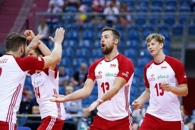 KRAKOW 24.08.2018 SIATKOWKA XVI MEMORIAL HUBERTA JERZEGO WAGNERA --- VOLLEYBALL XVI HUBERT JERZY WAGNER MEMORIAL TOURNAMENT POLSKA - KANADA POLAND - CANADA N Z GRZEGORZ LOMACZ MICHAL KUBIAK JAKUB KOCHANOWSKI FOT ANNA KLEPACZKO FOTOPYK NEWSPIX.PL --- Newspix.pl  1800824LUM035