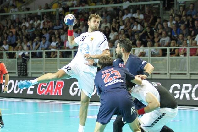 Sergei Gorbok (Skopje) HANDBALL : Eurotournoi - Jour 2 - Paris Saint-Germain HB vs HC Vardar Skopje - 24 08 2018 KevinDomas Panoramic 