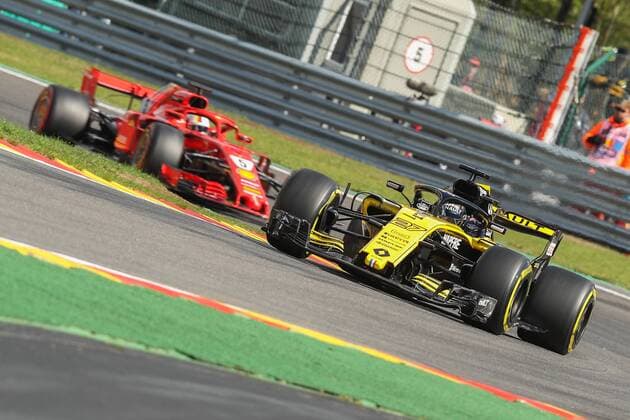 Renault s German driver Nico Hulkenberg pictured during the free test ahead of the Spa-Francorchamps Formula One Grand Prix of Belgium race, in Spa-Francorchamps, Saturday 25 August 2018. BRUNOxFAHY  x05413281x