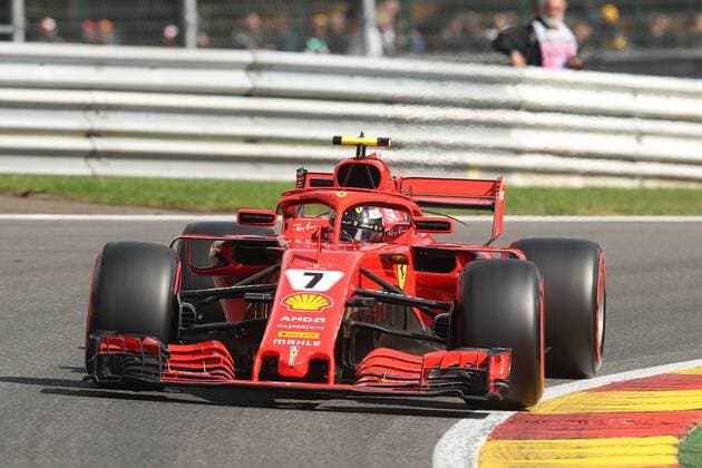 Ferrari s Finnish driver Kimi Raikkonen pictured during the free test ahead of the Spa-Francorchamps Formula One Grand Prix of Belgium race, in Spa-Francorchamps, Saturday 25 August 2018. BRUNOxFAHY  x05413283x