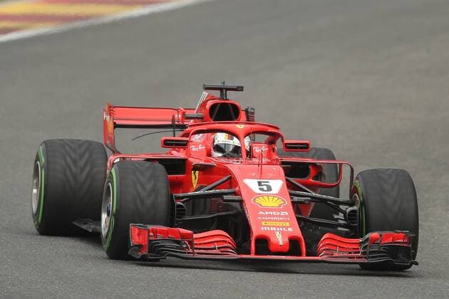 Ferrari s German driver Sebastian Vettel pictured during the qualifications ahead of the Spa-Francorchamps Formula One Grand Prix of Belgium race, in Spa-Francorchamps, Saturday 25 August 2018. BRUNOxFAHY  x05413365x