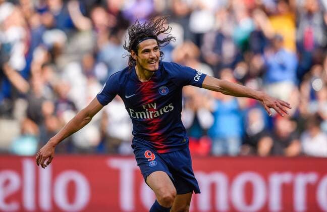 But de Edinson Cavani ( PSG ) FOOTBALL : Paris Saint Germain vs Angers SCO - Ligue 1 - Paris - 25 08 2018 FedericoPestellini Panoramic 
