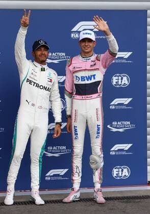 Lewis Hamilton; Mercedes Grand Prix, Esteban Ocon, Sahara Force India F1, formula 1 GP, Belgien in Spa, 25.08.2018 Photo:mspb Jean Petin Lewis Hamilton; Esteban Ocon, formula 1 GP, Belgien 2018