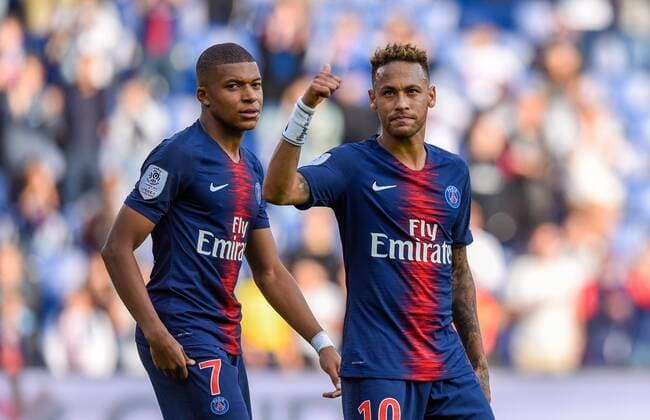Neymar Jr ( PSG ) - Kylian Mbappe ( PSG ) FOOTBALL : Paris Saint Germain vs Angers SCO - Ligue 1 - Paris - 25 08 2018 FedericoPestellini Panoramic 