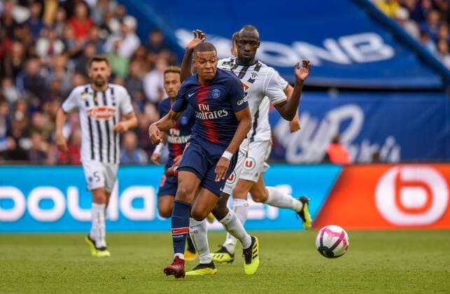 Kylian Mbappe ( PSG ) FOOTBALL : Paris Saint Germain vs Angers SCO - Ligue 1 - Paris - 25 08 2018 FedericoPestellini Panoramic 