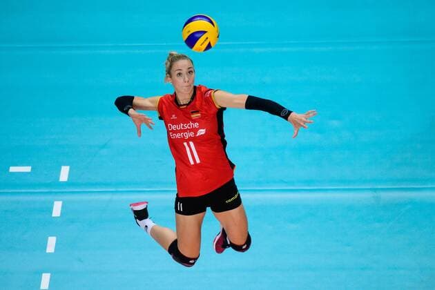 25.08.2018, ÖVB Arena, Bremen Volleyball, Länderspiel Laenderspiel, Deutschland vs. Niederlande Angriff Louisa Lippmann ( 11 GER)