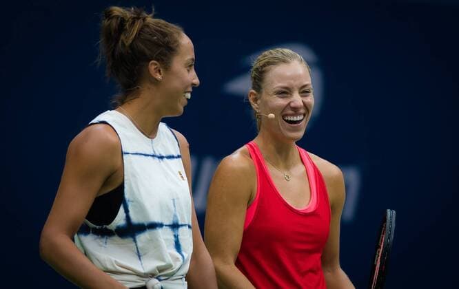 Sport Themen der Woche KW34 Sport Bilder des Tages August 25, 2018 - Angelique Kerber of Germany & Madison Keys of the United States during Arthur Ashe Kids Day at the 2018 US Open Grand Slam tennis tournament. New York, USA. August 25th 2018. 2018 US Open - 25 Aug - ZUMAa181 20180825_zaa_a181_157 Copyright: xAFP7x