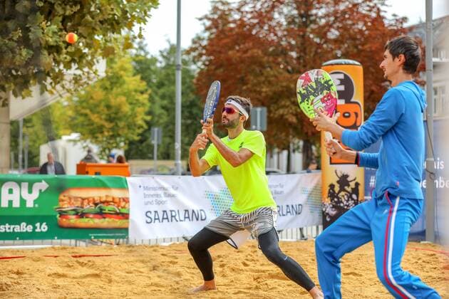 Tommaso Giovanni ITA und Nikita Burmakin RUS, 2. ITF Beach Tennis Open Saarlouis 2018, Saarlouis, 25.08.2018,