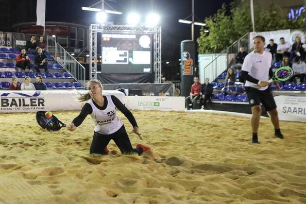 Mareike BIGLMAIER und Benjamin RINGLSTETTER, Finale Mixed, Deutsche Meisterschaften Beach-Tennis, Saalouis, 25.08.2018,