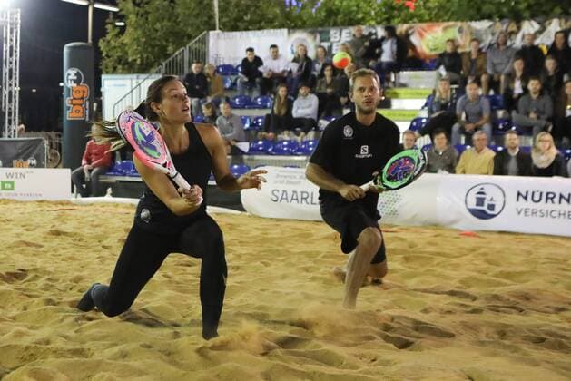 Laura KEMKES und Manuel RINGLSTETTER, Finale Mixed, Deutsche Meisterschaften Beach-Tennis, Saalouis, 25.08.2018,