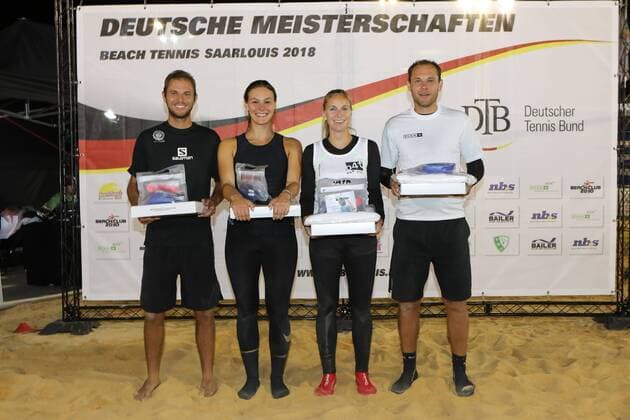 Vizemeister: Manuel RINGLSTETTER Laura Kemkes, Deutsche Meister 2018 Mixed: Maraike BIGLMAIER und Benjamin RINGLSTETTER, Deutsche Meisterschaften Beach-Tennis, Saalouis, 25.08.2018,