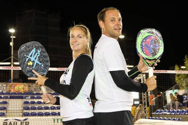 Deutsche Meister Mixed 2018: Mareike Biglmaier und Benjamin Ringlstetter, Deutsche Meisterschaften Beach-Tennis, Saalouis, 25.08.2018,