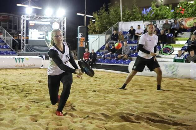 Mareike BIGLMAIER und Benjamin RINGLSTETTER, Finale Mixed, Deutsche Meisterschaften Beach-Tennis, Saalouis, 25.08.2018,