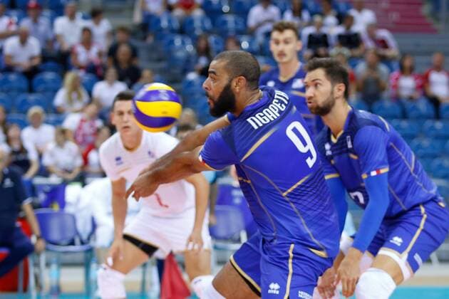 Volleyball, Länderspiel, Kanada - Frankreich KRAKOW 26.08.2018 SIATKOWKA XVI MEMORIAL HUBERTA JERZEGO WAGNERA --- VOLLEYBALL XVI HUBERT JERZY WAGNER MEMORIAL TOURNAMENT KANADA - FRANCJA CANADA - FRANCE N Z EARVIN NGAPETH KEVIN TILLIE FOT ANNA KLEPACZKO FOTOPYK 