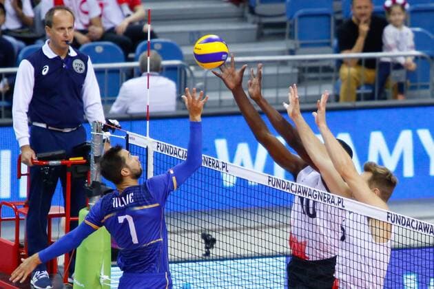 Volleyball, Länderspiel, Kanada - Frankreich KRAKOW 26.08.2018 SIATKOWKA XVI MEMORIAL HUBERTA JERZEGO WAGNERA --- VOLLEYBALL XVI HUBERT JERZY WAGNER MEMORIAL TOURNAMENT KANADA - FRANCJA CANADA - FRANCE N Z KEVIN TILLIE SHARON VERNON EVANS LUCAS VAN BERKEL FOT ANNA KLEPACZKO FOTOPYK NEWSPIX.PL --- Newspix.pl  180826LUM027
