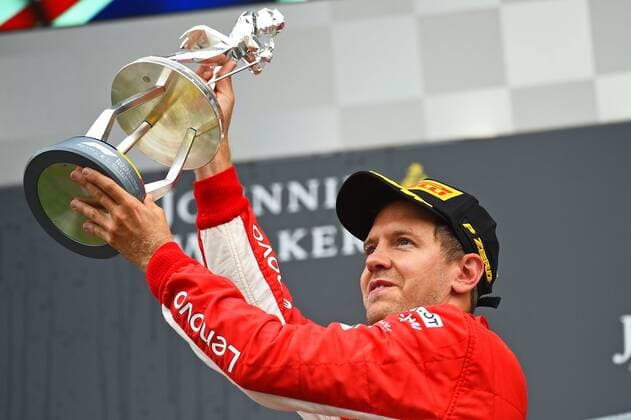 xekx 24.08.- 26.08.2018, FIA Formula 1 Championship, Grosser Preis von Belgien 2018, Grand Prix Belgien, GP Belgian Im Bild: Sieger Sebastian Vettel (GER 5), Scuderia Ferrari Spa Francochamps Belgien