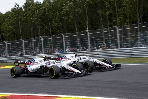 Motorsports: FIA Formula One World Championship WM Weltmeisterschaft 2018, Grand Prix of Belgium, 35 Sergey Sirotkin (RUS, Williams Martini Racing), 18 Lance Stroll (CAN, Williams Martini Racing), Spa-Francorchamps Belgium