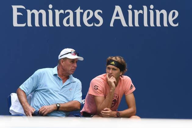 2018 Us Open Grand Slam ,New York ,USA Zverev Alexander ,Germany and his new Coach Lendl Ivan , CZE 2018 Us Open