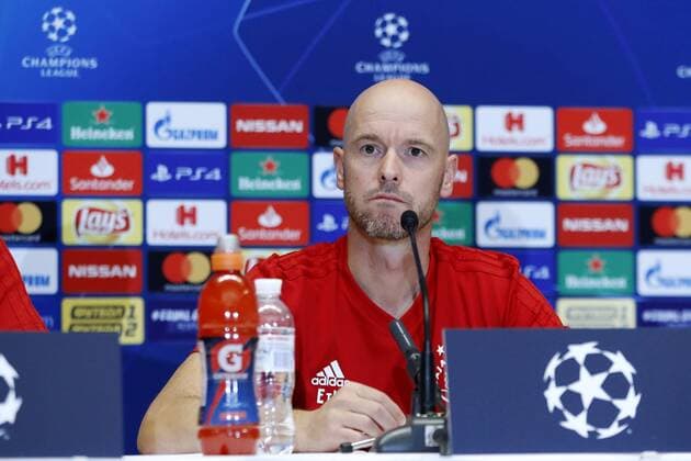KIEV, Ukraine, 27-08-2018, Stadium NSK Olimpiejsky,football, season 2018 2019, Champions League Play-offs . press conference PK Pressekonferenz with Erik ten Hag of Ajax for tomorrow s game against Dynamo Kiev. Training Ajax in Kiev  x2427972x