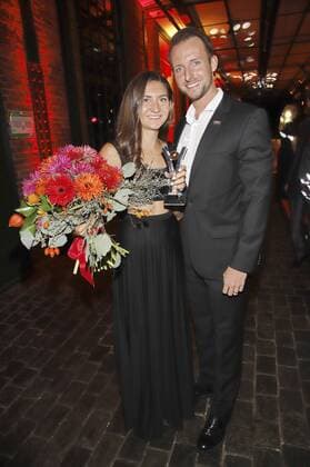 Gesa Felicitas Krause mit Freund Marc Schultz bei der Verleihung des 16. Bild Award 2018 in der Fischauktionshalle. Hamburg, 27.08.2018