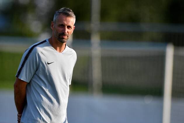 SOCCER - CL quali, RBS vs Belgrade TAXHAM,AUSTRIA,28.AUG.18 - SOCCER - UEFA Champions League qualification play-off, Red Bull Salzburg vs FC Red Star Belgrade, training RBS, preview. Image shows head coach Marco Rose (RBS). GEPAxpictures xFlorianxErtl