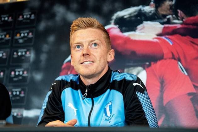 180829 Anders Christiansen of Malmö FF during a press conference PK Pressekonferenz and practice ahead of the Europa League qualifying match between Midtjylland and Malmö FF on August 29, 2018 in Herning. Photo: Ludvig Thunman BILDBYRAN kod LT 35528 Copyright: LUDVIGxTHUNMAN BB180829LT027