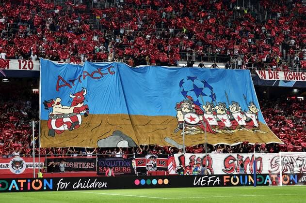 SOCCER - CL quali, RBS vs Belgrade SALZBURG,AUSTRIA,29.AUG.18 - SOCCER - UEFA Champions League qualification play-off, Red Bull Salzburg vs FC Red Star Belgrade. Image shows fans of RBS. GEPAxpictures xFlorianxErtl