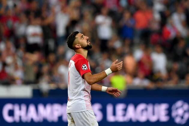 SOCCER - CL quali, RBS vs Belgrade SALZBURG,AUSTRIA,29.AUG.18 - SOCCER - UEFA Champions League qualification play-off, Red Bull Salzburg vs FC Red Star Belgrade. Image shows the disappointment of Munas Dabbur (RBS). GEPAxpictures xFlorianxErtl