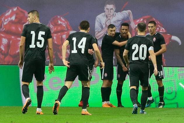 30.08.2018, xtgx, Fussball Europa League Quali, RB Leipzig - Sorja Luhansk emspor, v.l. Rafael Ratao (Luhansk, 21) Jubel, Torjubel, jubelt über das Tor, celebrate the goal, celebration (DFL DFB REGULATIONS PROHIBIT ANY USE OF PHOTOGRAPHS as IMAGE SEQUENCES and or QUASI-VIDEO) Leipzig
