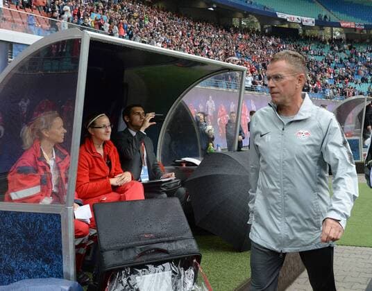 Fussball, Herren, Saison 2018 2019, Europa League-Qualifikation (Play-offs, Rückpiel), RB Leipzig - Sorja Luhansk, Trainer Ralf Rangnick (RB Leipzig) an der Bank, 30.08. 2018, Copyright: xMatthiasxKochx
