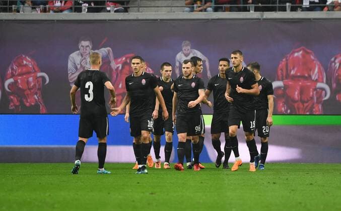 Fussball, Herren, Saison 2018 2019, Europa League-Qualifikation (Play-offs, Rückpiel), RB Leipzig - Sorja Luhansk, Luhansk, Jubel nach Tor zum 1:1, 30.08. 2018, Copyright: xMatthiasxKochx