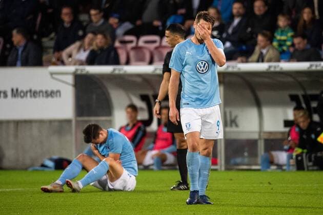 180830 Markus Rosenberg of Malmö FF looks dejected during the Europa League qualifying match between Midtjylland and Malmö FF on August 30, 2018 in Herning. Photo: Ludvig Thunman BILDBYRN kod LT 35529 Copyright: LUDVIGxTHUNMAN BB180830LT066