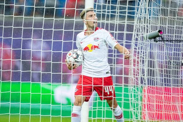 Mittelfeldspieler Kevin Kampf 44 von RB Leipzig nach dem 1:0 waehrend der Begegnung in der UEFA Europa League (Rueckspiel) zwischen RB Leipzig und FC Zorya Luhansk in der Red Bull Arena am 30. August 2018 in Leipzig, Sachsen, Deutschland ( FB-EL RB Leipzig - FC Zorya Luhansk Copyright: xEIBNER HartmutxBoesenerx EP_HBR
