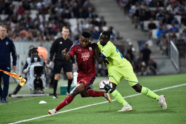 Samuel Kalou (gir) FOOTBALL : Bordeaux vs KAA Gent- 4eme Tour Ligue Europa - Bordeaux - 30 08 2018 ThierryBreton Panoramic 