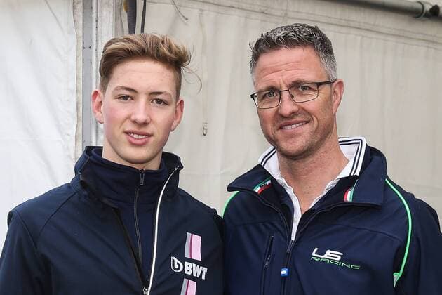 David Schumacher (US Racing) mit seinem Vater Ralf Schumacher nach dem Training - Freies Training ADAC Formel 4 in der Motorsport Arena Oschersleben - Deutschland, Motorsport, Mann, Maenner,13.04.2018
