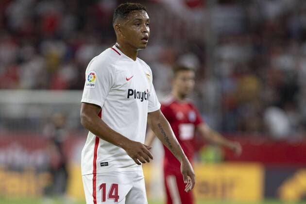 Spain: Sevilla FC vs SIgma Olomuc 30th August 2018, Ramon Sanchez Pizjuan, Sevilla, Spain; UEFA Europa League football, Sevilla FC versus Sigma Olomuc; Luis Muriel, player of Sevilla FC Sevilla Andalucia Spain Ramon Sanchez Pizjuan  UKKOxImages AntonioxPozo PacificxPress
