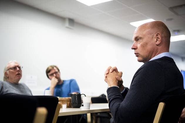 180831 Tränare Uwe Rösler intervjuas under en pressträff med Malmö FF efter lottningen till Europa League den 31 augusti 2018 i Malmö. Copyright: LUDVIGxTHUNMAN BB180831LT008