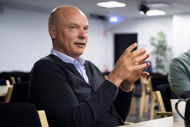 180831 Tränare Uwe Rösler intervjuas under en pressträff med Malmö FF efter lottningen till Europa League den 31 augusti 2018 i Malmö. Copyright: LUDVIGxTHUNMAN BB180831LT012