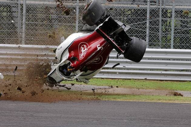 Formel 1, GP Italien, Crash Marcus Ericsson Photo4 LaPresse 31 08 2018 Monza, Italy Grand Prix Formula One Italia 2018 In the pic: Crash, Marcus Ericsson (SUE) Sauber C37  Copyright: xPhoto4 LaPressex