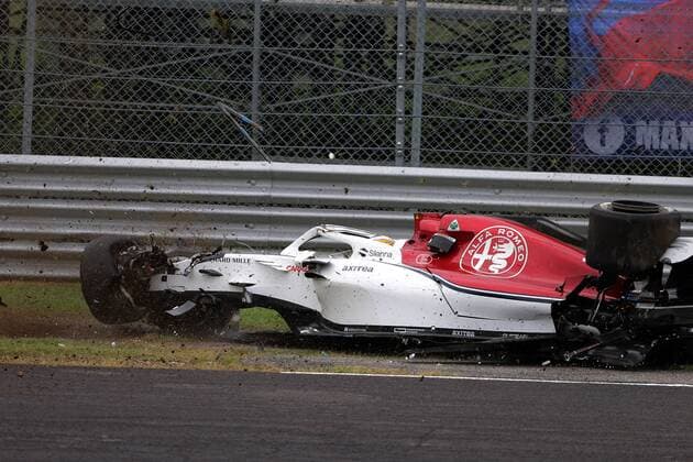 Formel 1, GP Italien, Crash Marcus Ericsson Photo4 LaPresse 31 08 2018 Monza, Italy Grand Prix Formula One Italia 2018 In the pic: Crash, Marcus Ericsson (SUE) Sauber C37  Copyright: xPhoto4 LaPressex