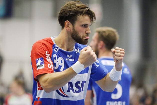 Andre Goepfert (TV Grosswallstadt 89) zeigt sich kaempferisch, ASV Hamm-Westfalen vs TV Grosswallstadt, Handball, 2. Bundesliga, 31.08.2018, ASV Hamm-Westfalen vs TV Grosswallstadt, Handball, 2. Bundesliga, 31.08.2018 Hamm Copyright: xEIBNER JanxStrohdiekx EP_JSK