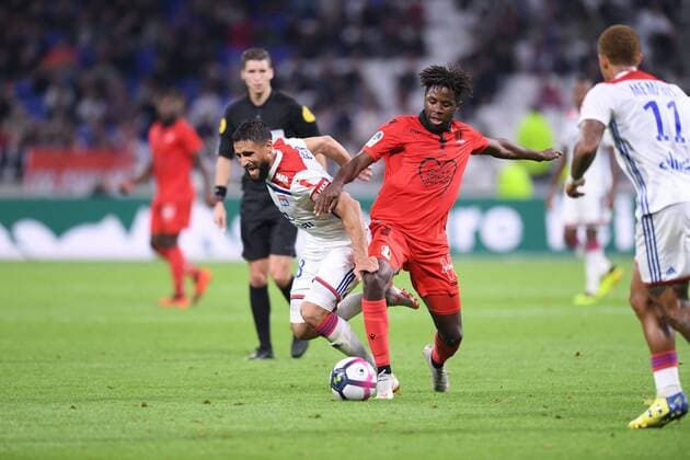 18 NABIL FEKIR (OL) - 05 Adrien TAMEZE (nice) FOOTBALL : Lyon vs Nice - Ligue 1 Conforama - 31 08 2018 FEP Panoramic 