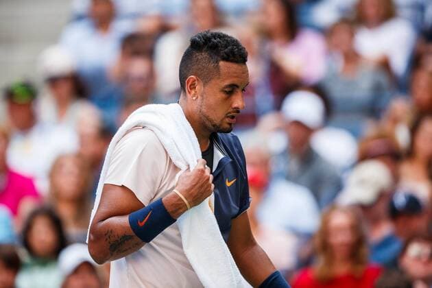 FLUSHING MEADOW, NY - SEPTEMBER 01: NICK KYRGIOS (AUS) day six of the 2018 US Open on September 01, 2018, at Billie Jean King National Tennis Center in Flushing Meadow, NY. (Photo by Chaz Niell Icon Sportswire) TENNIS: SEP 01 US Open Icon18090119735 EDITORIAL USE ONLY