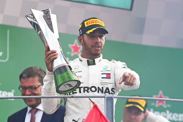 xekx 31.08.- 02.09.2018, FIA Formula 1 Championship, Formula 1, Grosser Preis von Italien 2018, GP Italia, Monza Im Bild: Sieger, 1. Platz Lewis Hamilton (GBR 44), Mercedes AMG Petronas Motorsport Monza Italien